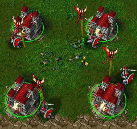 Появление юнитов на точках выхода в Castle Fight